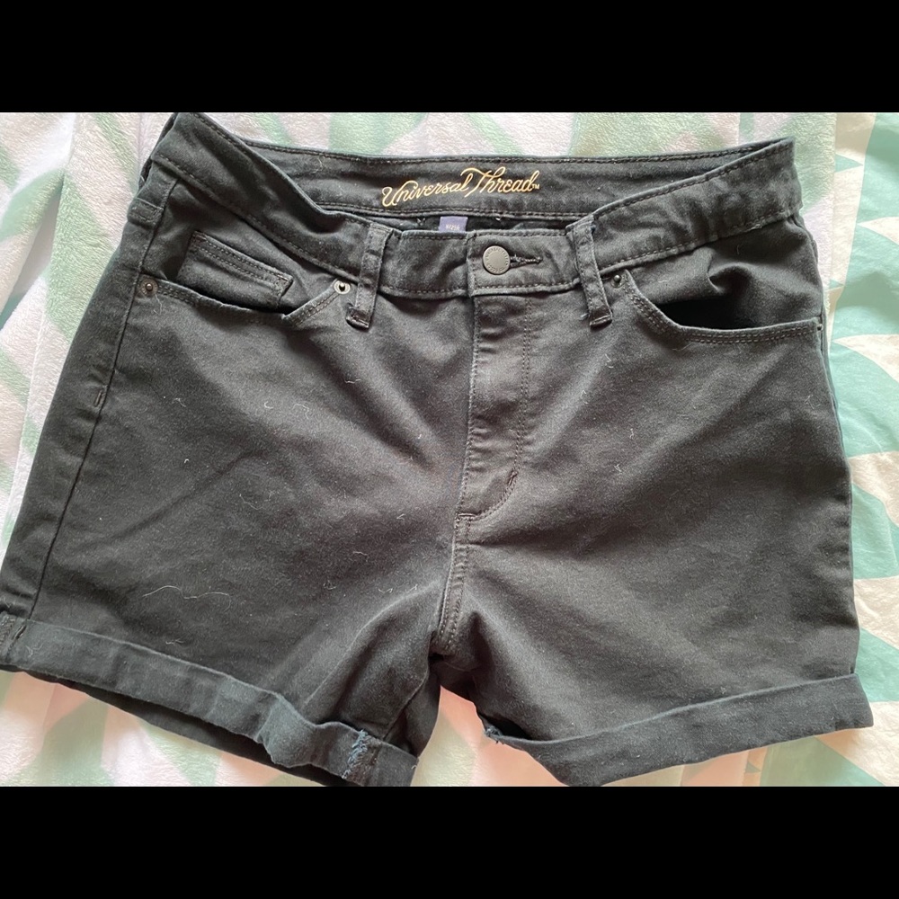 Black denim shorts universal thread 8 29R hi waist
